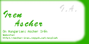 iren ascher business card
