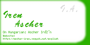 iren ascher business card